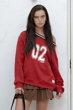SPORTY OVERSIZE SWEATSHIRT (RED)