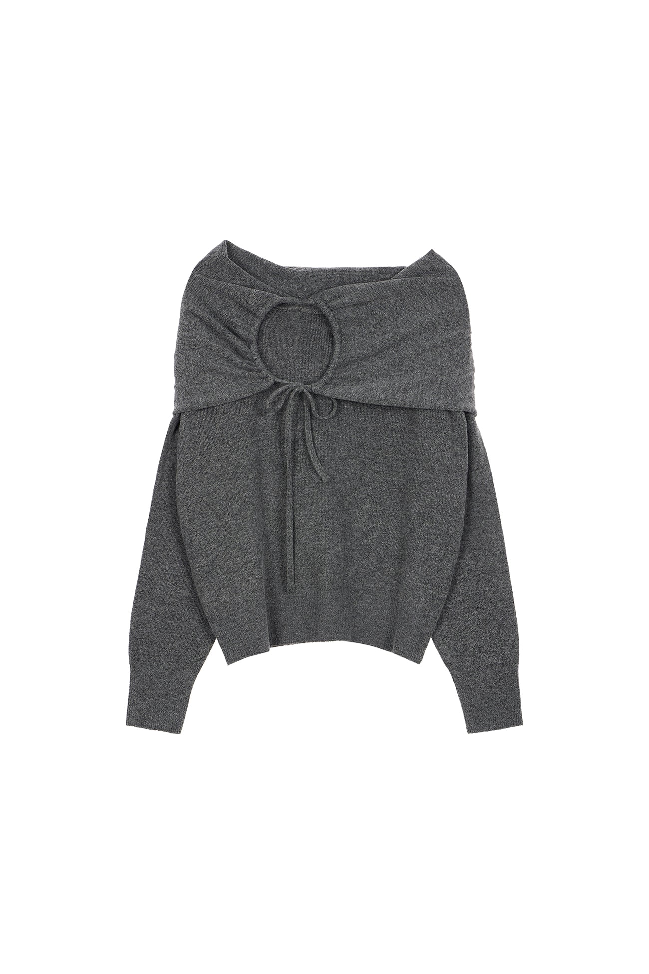 DEINET HUG ME STRING OFF SHOULDER KNIT / 2COLORS