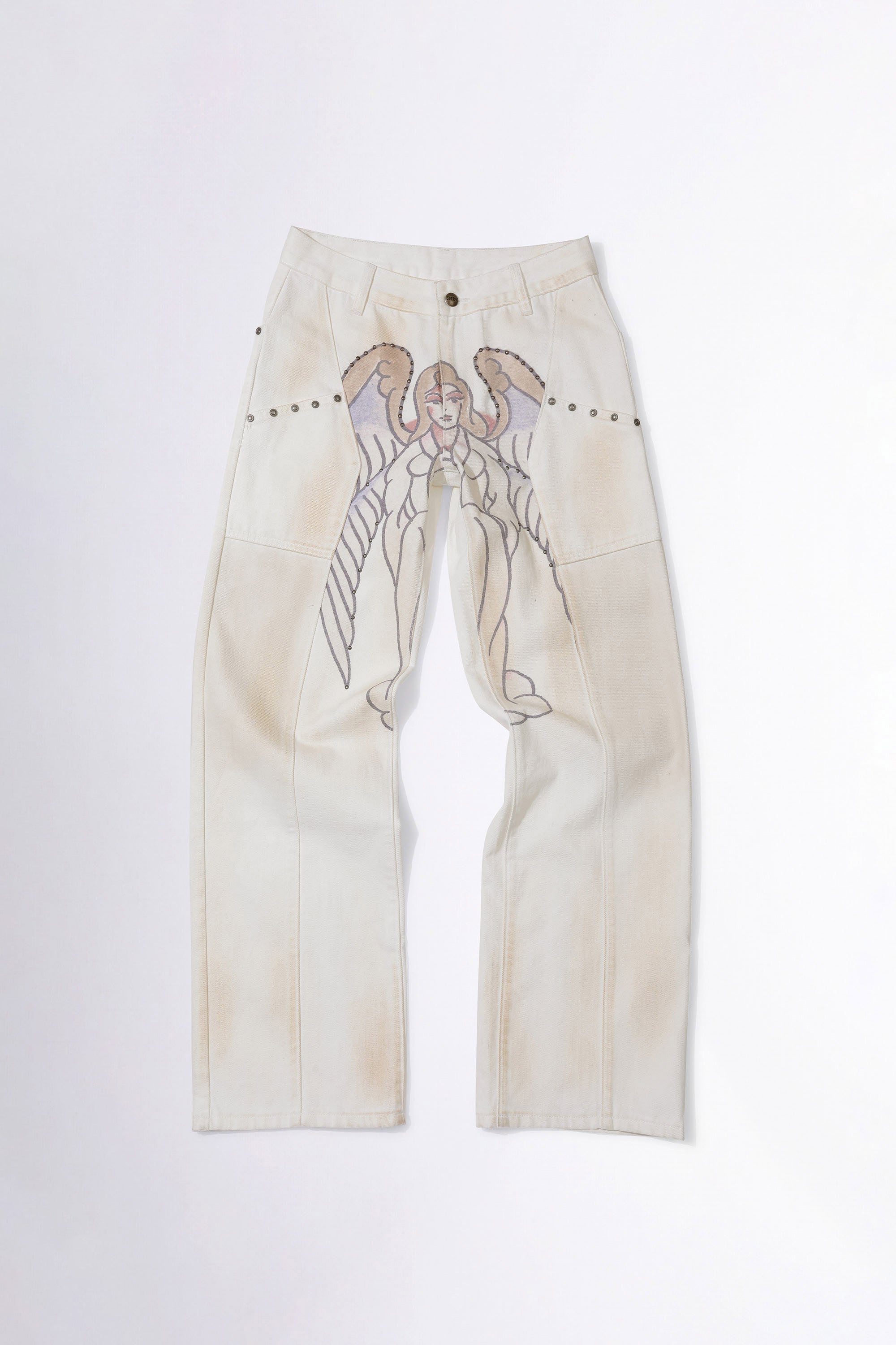 Sculptor X Ed Hardy Cracked Angel Denim Ivory