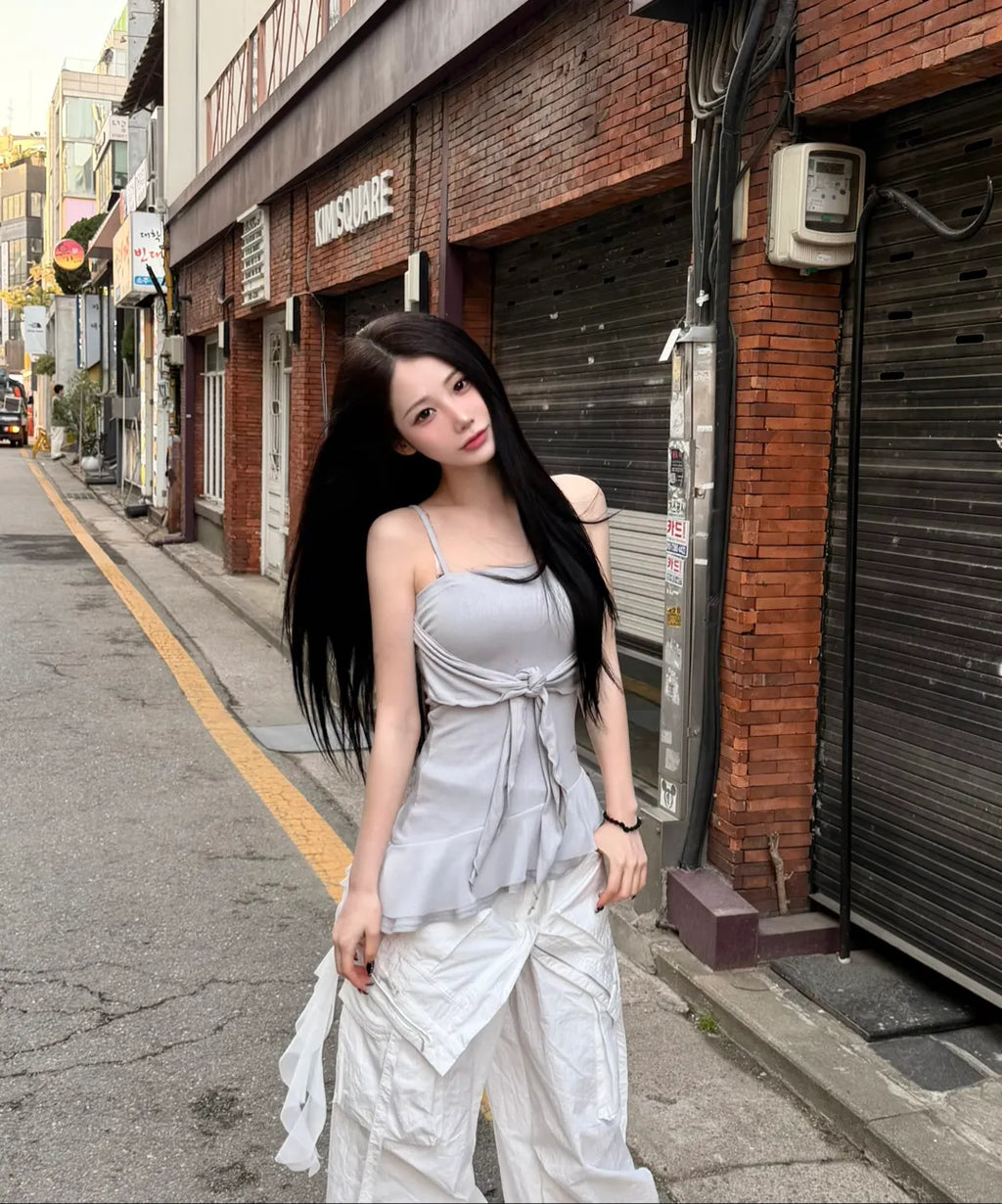 [ILLIGO] RIBBON TIE SLEEVELESS_3 COLORS