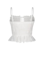 [asif calie] CORSAGE LACE SLEEVELESS BLOUSE WHITE