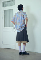 niceghostclub angel check big big half shirt [2colors]