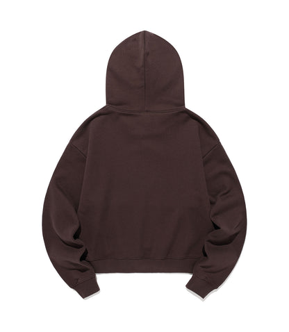 MOSAIC 3STAR CROP HOODIE [BROWN]