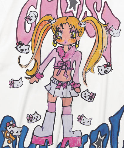 [niceghostclub X SOULPUSSSYCAT] GHOSTSOULGIRL GYARU BIG BIG TEE
[WHITE]