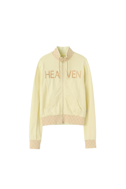 Sculptor Heavenly Gingham Track Jacket Lemon Butter