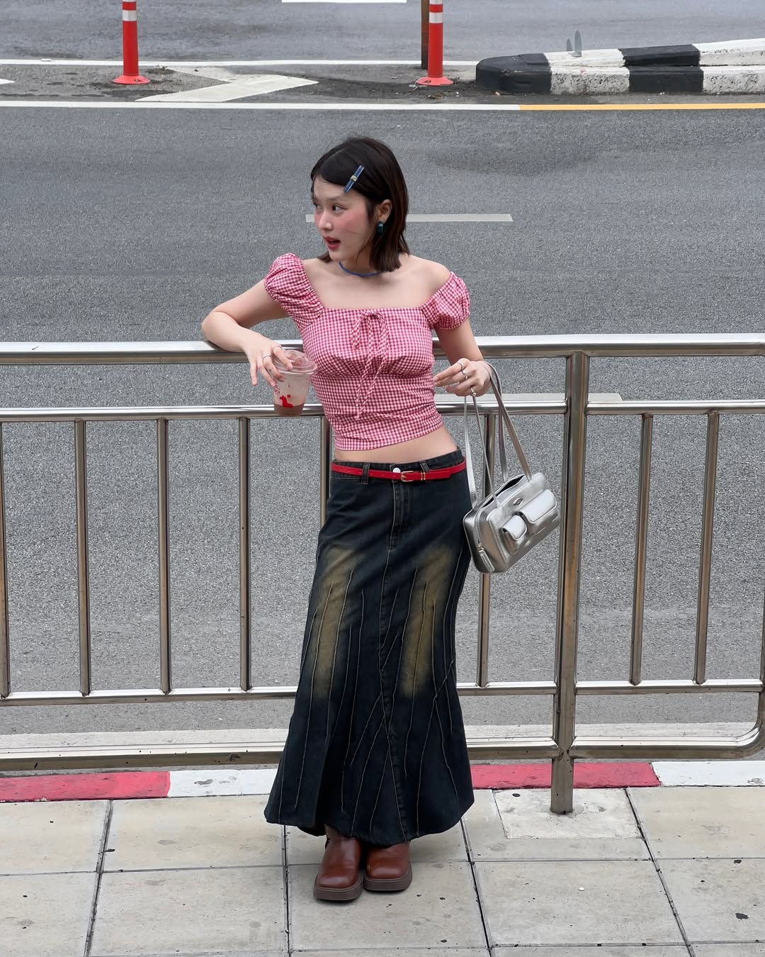 Saitang PU Roundy Shoulder Bag / Silver