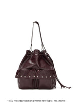 DEINET 5-WAY STUD POCKET MULTI BAG IN BURGUNDY