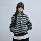 LSC Logo Stripe Fleece 2-way Hoodie Zip-up SkyBlue