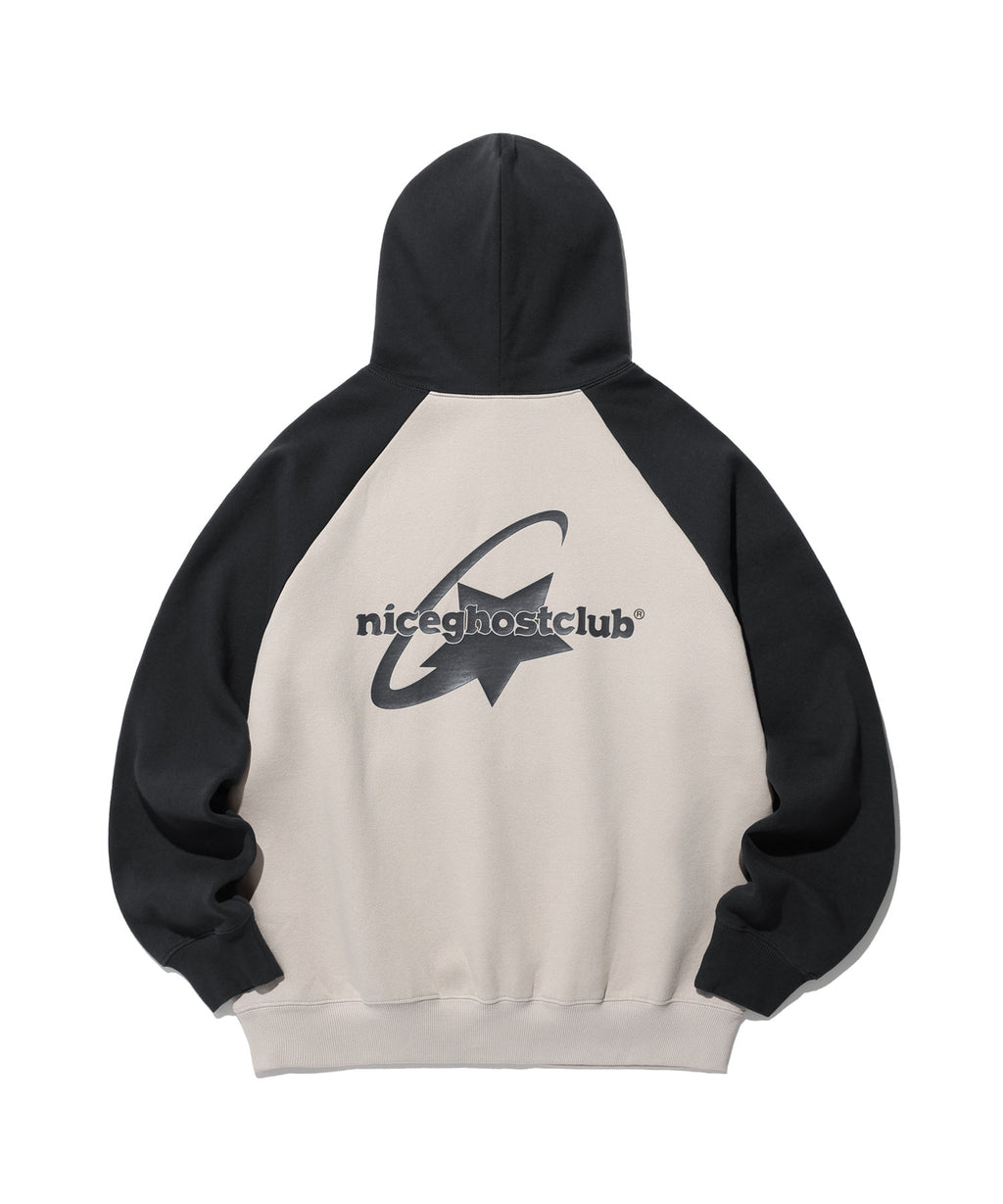 niceghostclub SHOOTING STAR LOGO HOODIE [BEIGE]