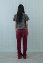 niceghostclub stripe 3star basic ringer tee [brown]