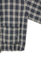 DEINET CHECK BOMBER JACKET IN NAVY