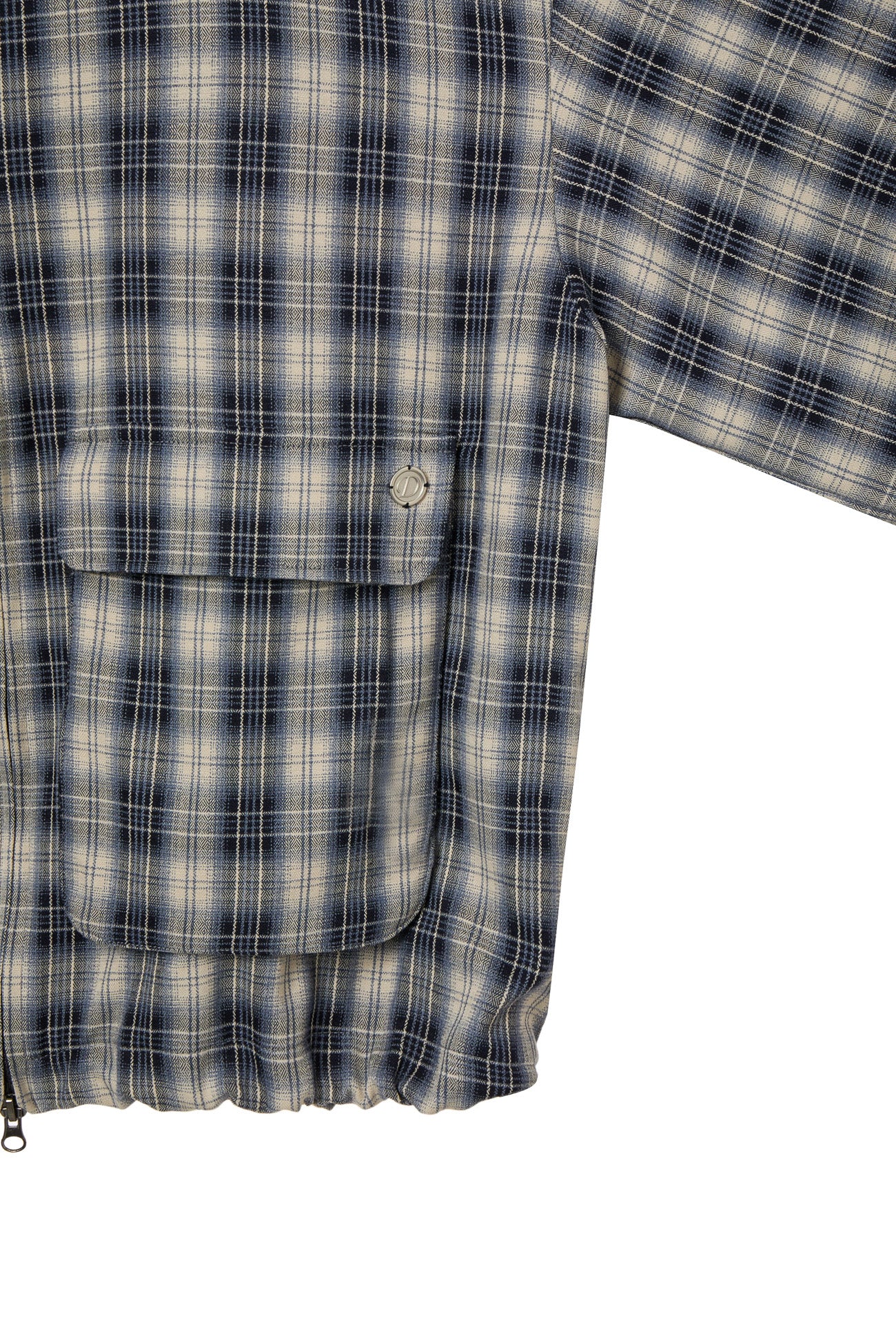 DEINET CHECK BOMBER JACKET IN NAVY