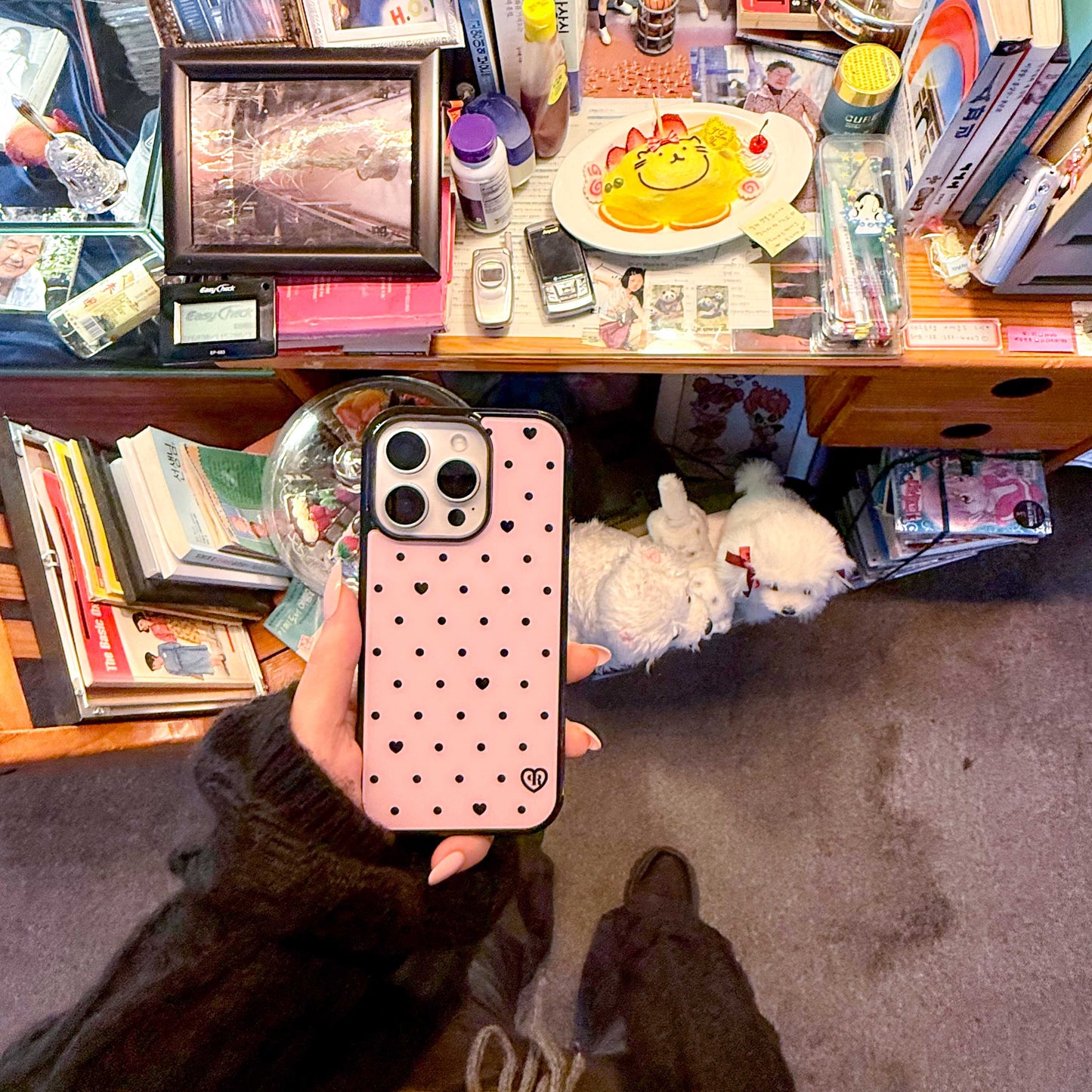 Pink-Dots Glass Bumper iPhone Case - 5types