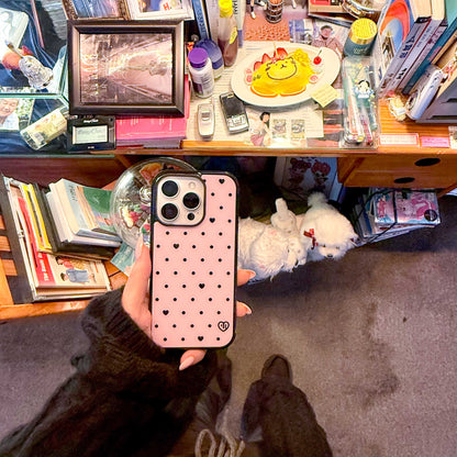 Pink-Dots Glass Bumper iPhone Case - 5types