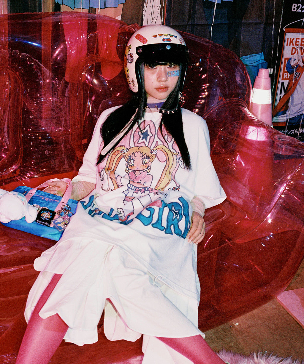 [niceghostclub X SOULPUSSSYCAT] GHOSTSOULGIRL GYARU BIG BIG TEE
[WHITE]