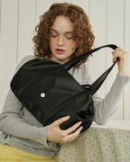 Heeari Aurora Shirring Duffel Bag - Black