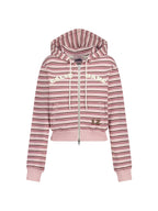 CALIE BABE STRIPE HOOD ZIP UP PINK