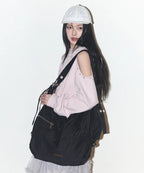 ILLIGO LETTERING BIG SHOULDER BAG - BLACK