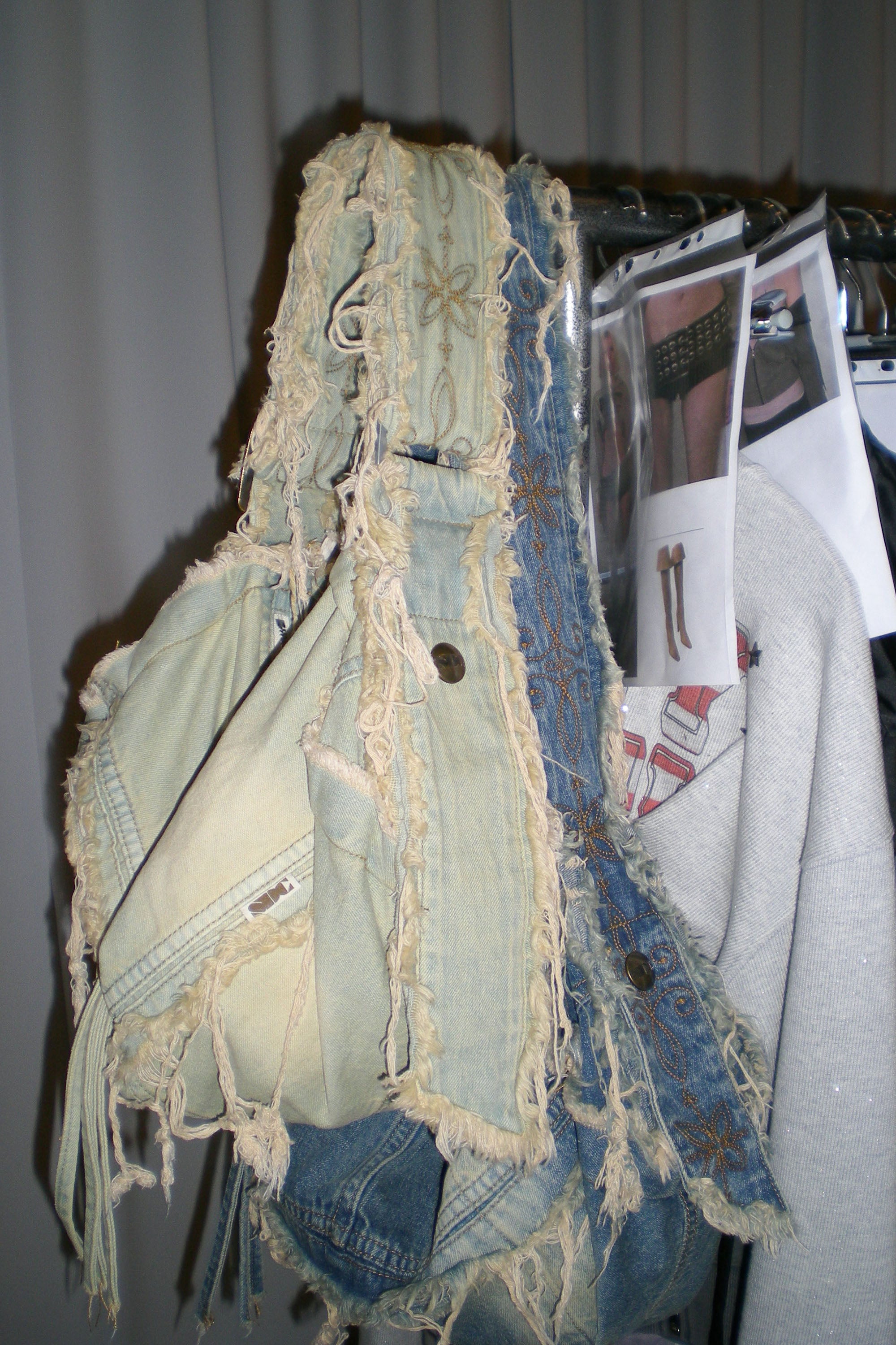 Sculptor Destroyed Denim Duffel Bag Vintage Ice