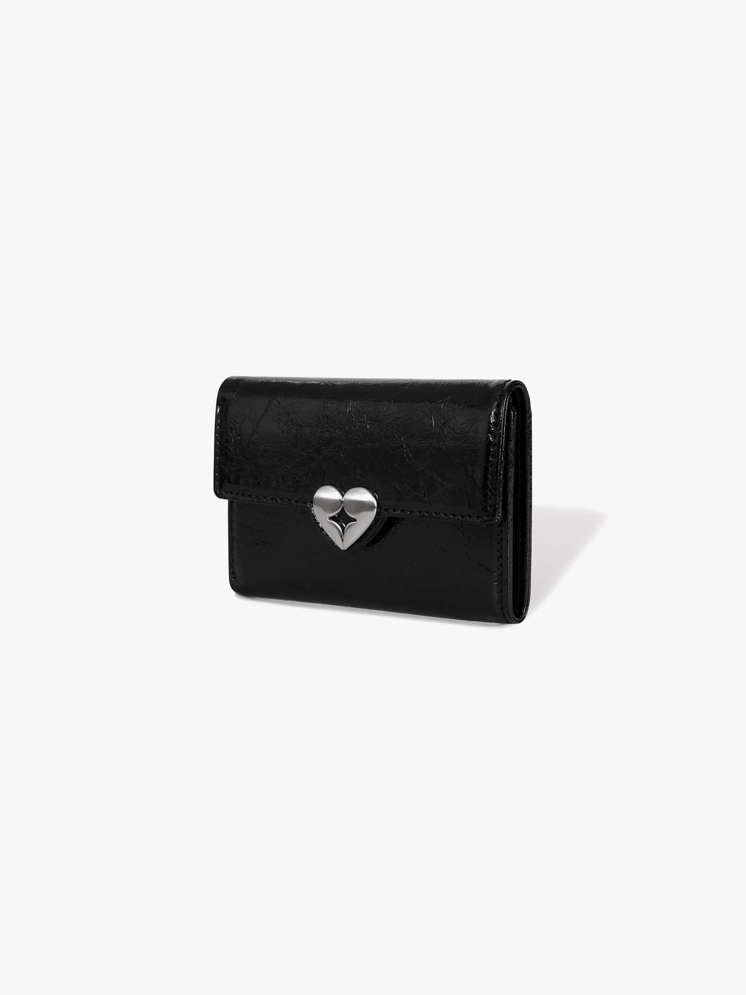 fennec HEARTY FLAP WALLET - BLACK
