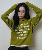 LSC SLOGAN WAFFLE HOODIE (OLIVE)