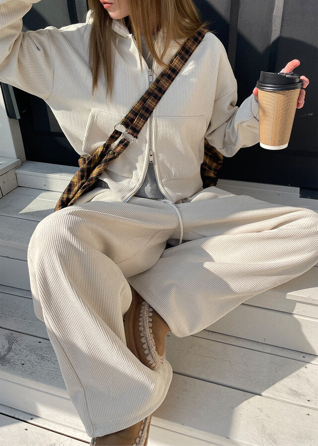 [WARM♨️] 韓國製造 Corduroy Mink Set / Cream