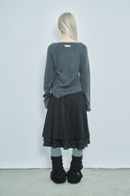 hugyourskin Fallen angel button knit top (Charcoal)