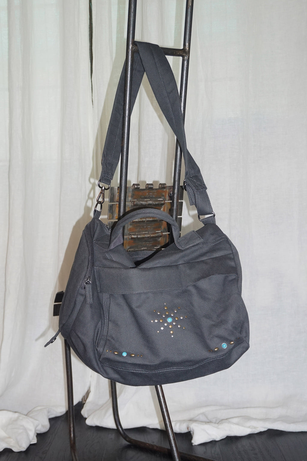 Sculptor Three-Way Stud Twill Bag Cool Gray