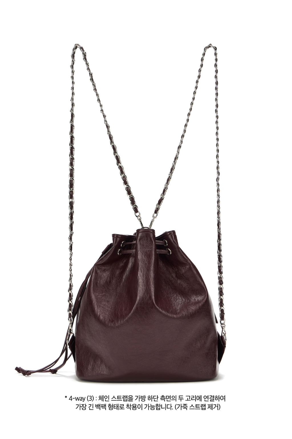 DEINET 5-WAY STUD POCKET MULTI BAG IN BURGUNDY