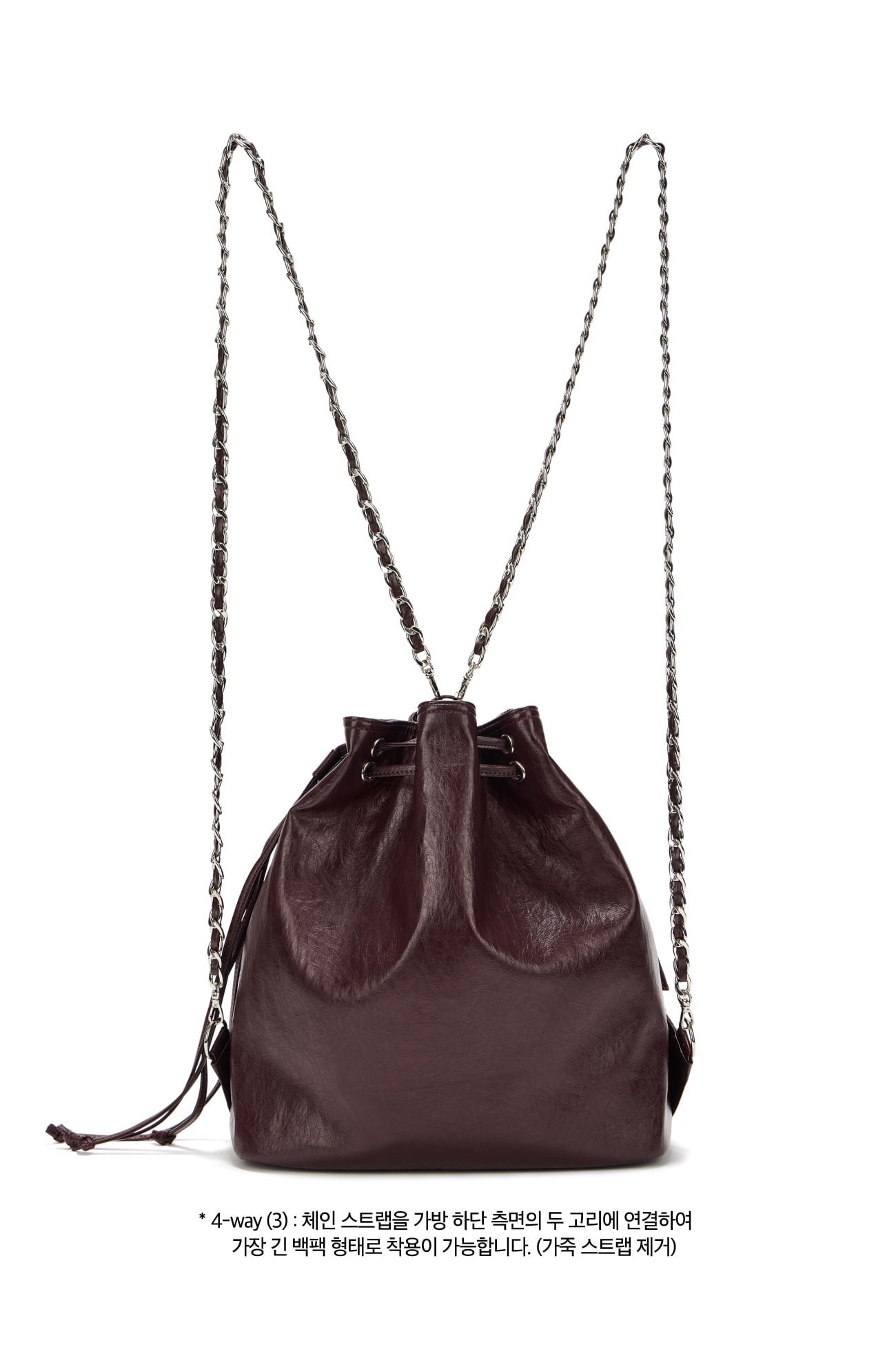 DEINET 5-WAY STUD POCKET MULTI BAG IN BURGUNDY