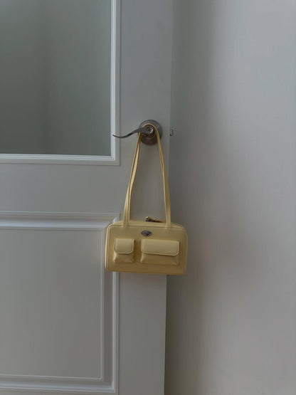 PU Roundy Shoulder Bag / yellow butter