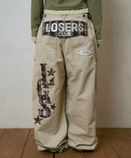 LSC CHECK PATCH WIDE COTTON PANT (BEIGE)