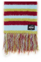 IUGA Striped Hairy Bold Muffler (Burgundy)