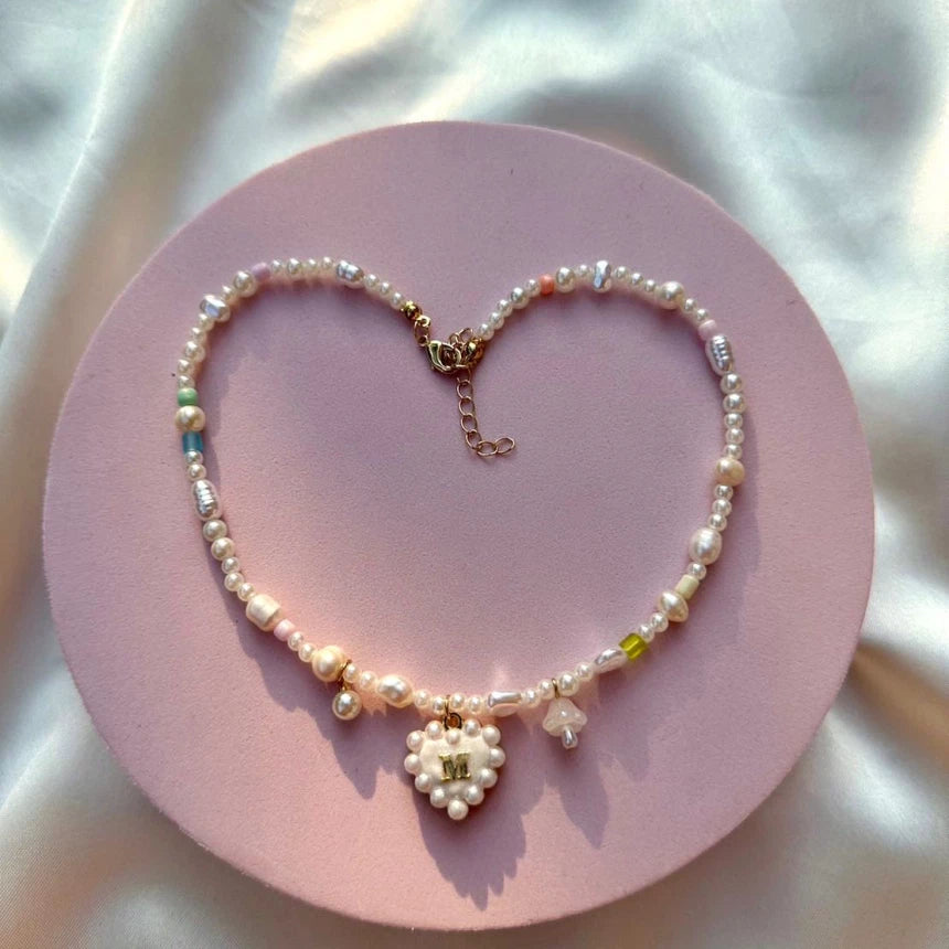 Alphabet Pearl Necklace (customize OK!)