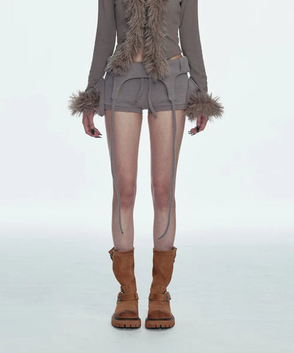 GILA ARCHIVE BOLD LOGO POCKET KNIT SHORTS_BROWN