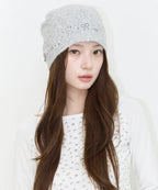 [illigo] DRAWING EMBROIDERY BEANIE_GREY