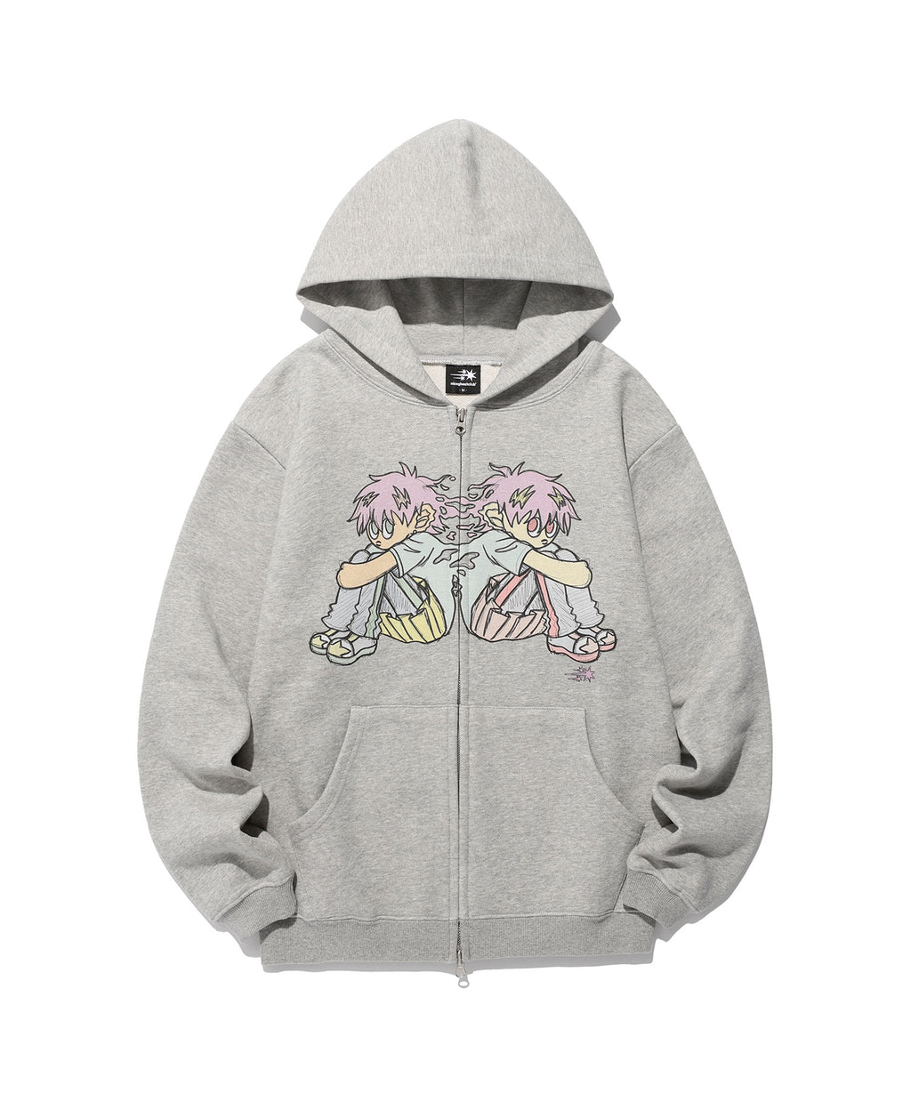 niceghostclub NGC BOY HOODIE ZIP UP [GREY]