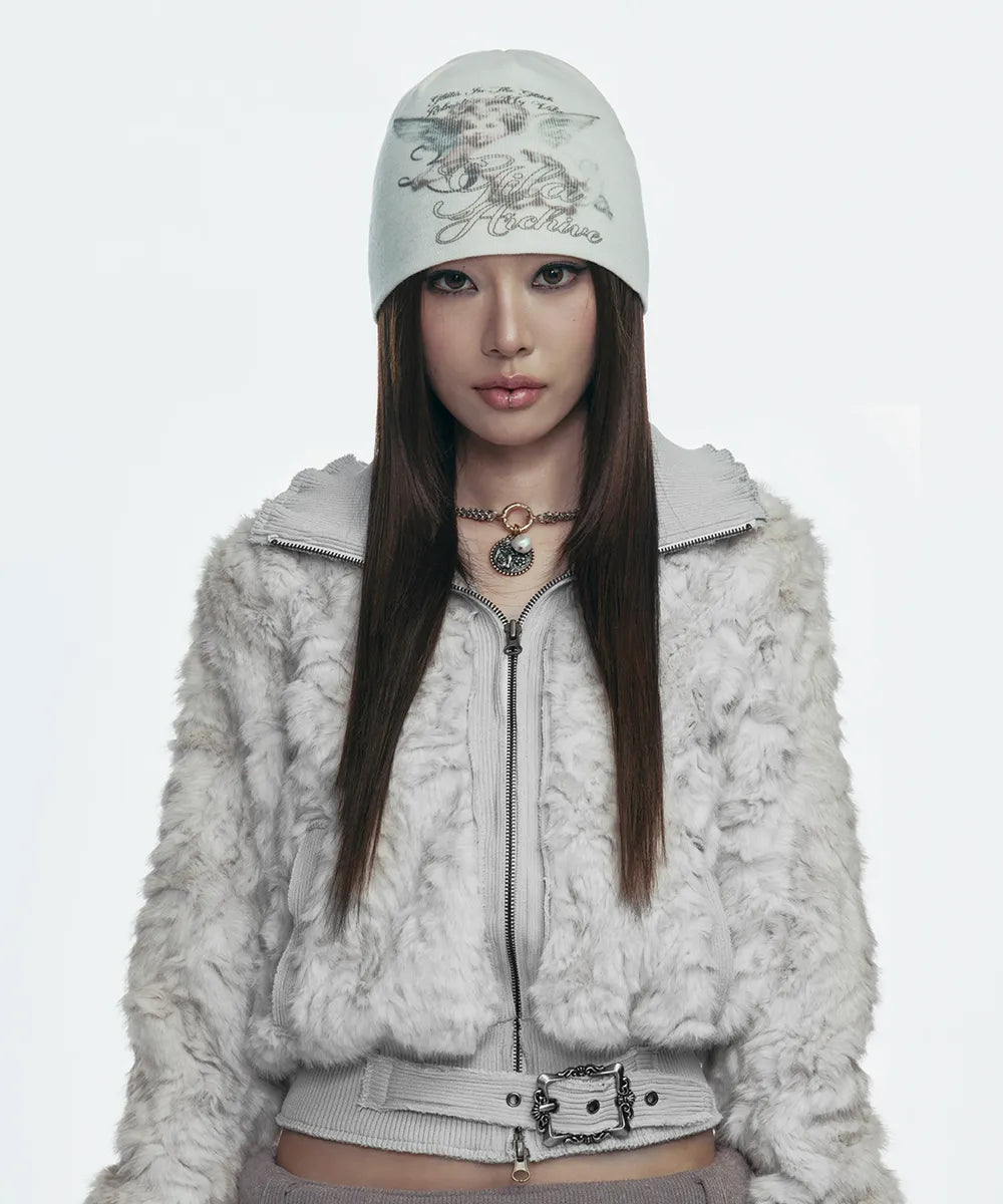 GILA ARCHIVE BABY ANGEL GRAPHIC BEANIE_WHITE