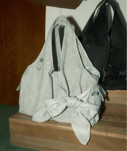 siweol Bow Shoulder Bag -  light grey