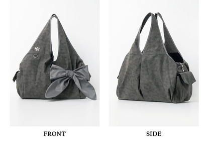 siweol Bow Shoulder Bag -  grey