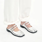 PAES Double Buckle Mule - Silver