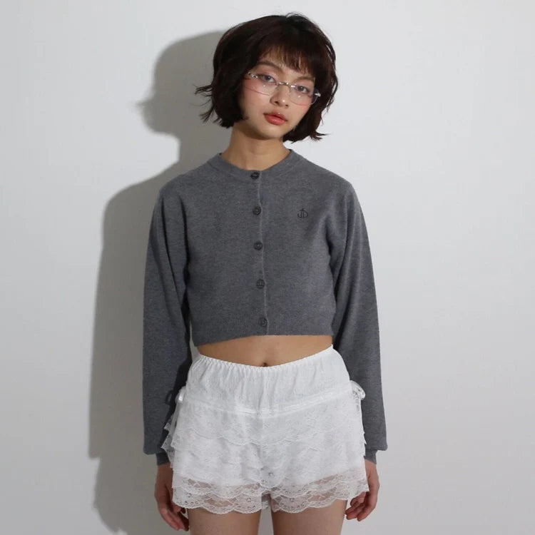 Classic Short Cardigan / grey