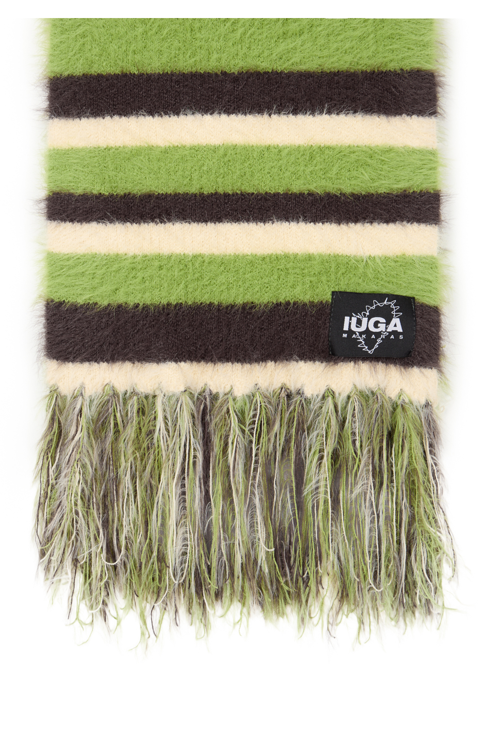 IUGA Striped Hairy Bold Muffler (Green)