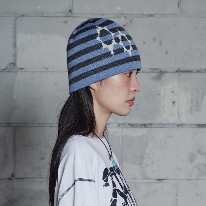 LSC Symbol Logo Stripe Beanie SkyBlue