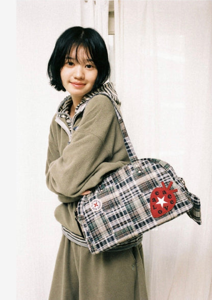 aeae EMBROIDERY TOTE BAG [MIXED CHECK]