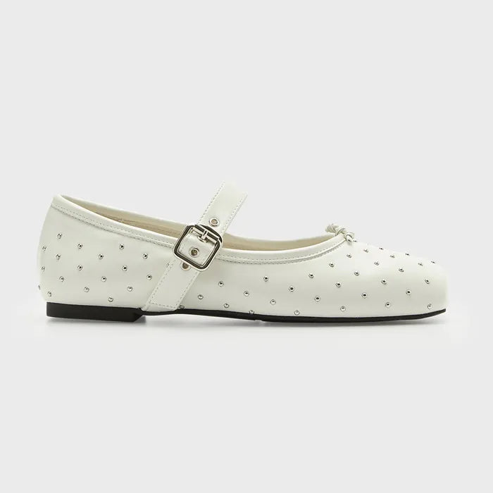 PAES Metal Stud Mary Jane - Ivory