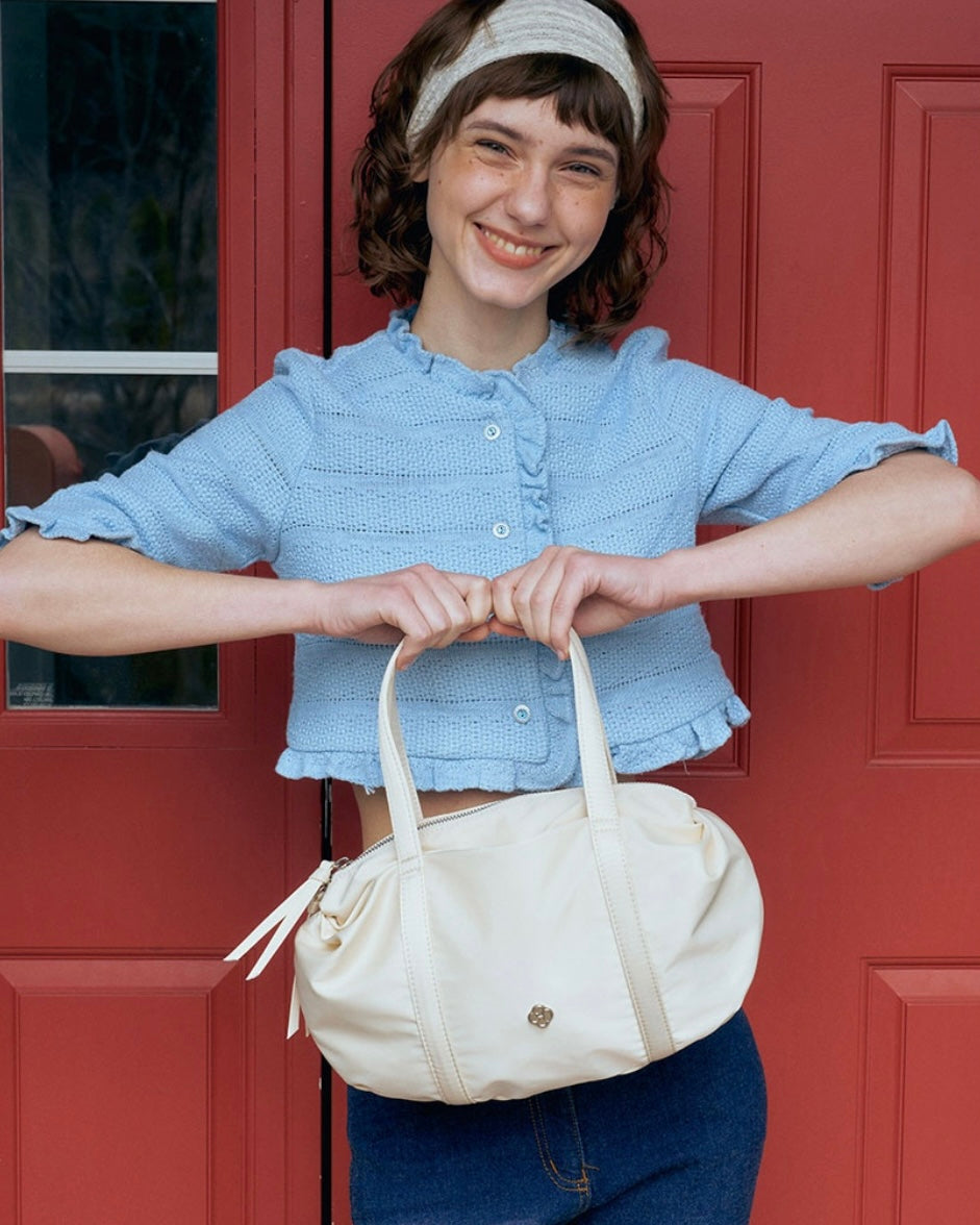 Heeari Aurora Shirring Duffel Mini Bag / ivory