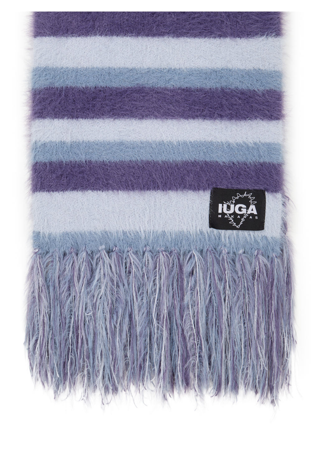 IUGA Striped Hairy Bold Muffler (Light Purple)
