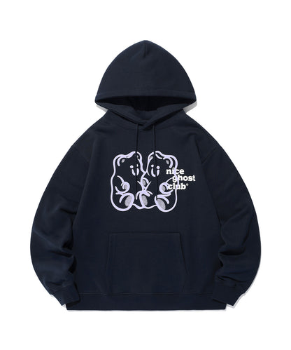 niceghostclub GUMMY BEAR & LOGO HOODIE [NAVY]