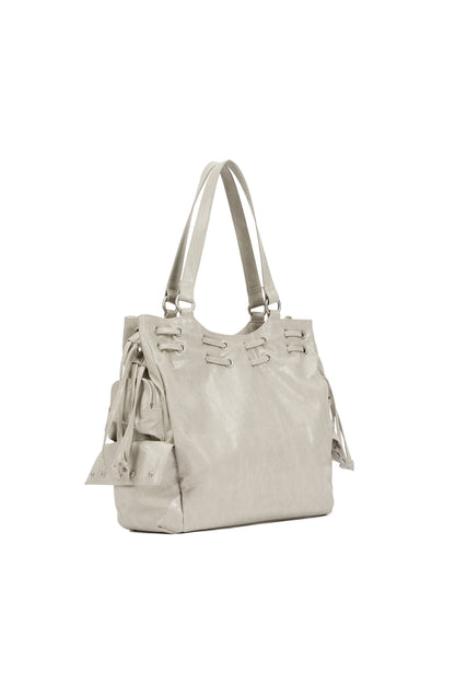 DEINET NEW STUD STRING BIG BAG IN ASH BEIGE